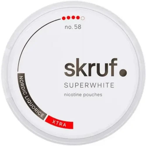 Skruf No. 58 Superwhite Nordic Liquorice Xtra Strong